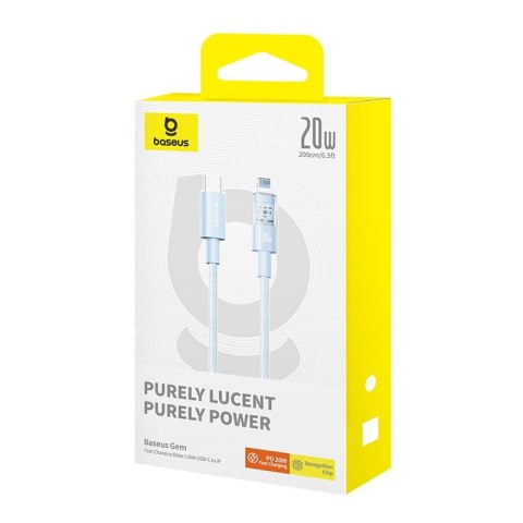 Kabel Baseus Gem USB C-IP 20W 2m (niebieski) Baseus Kabel Baseus Gem USB C-IP 20W 2m (niebieski) Baseus