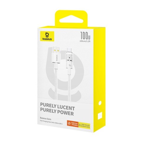Kabel Baseus Gem USB-USB C 100W 1m (biały) Baseus Kabel Baseus Gem USB-USB C 100W 1m (biały) Baseus