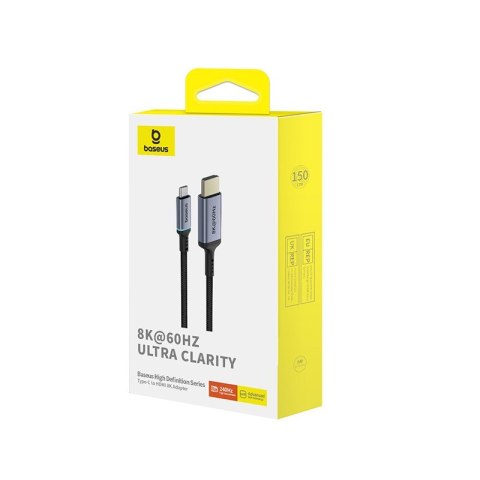 Kabel Baseus High Definition USB C-HDMI 8K 1,5m (czarny) Baseus Kabel Baseus High Definition USB C-HDMI 8K 1,5m (czarny) Baseus