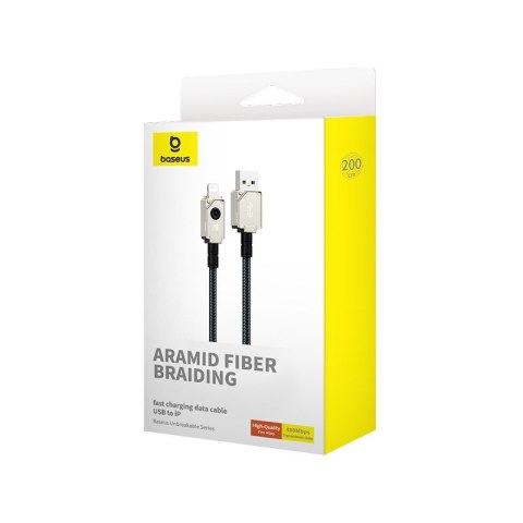 Kabel Baseus Unbreakable USB-IP 2.4A 2m (czarny) Baseus Kabel Baseus Unbreakable USB-IP 2.4A 2m (czarny) Baseus