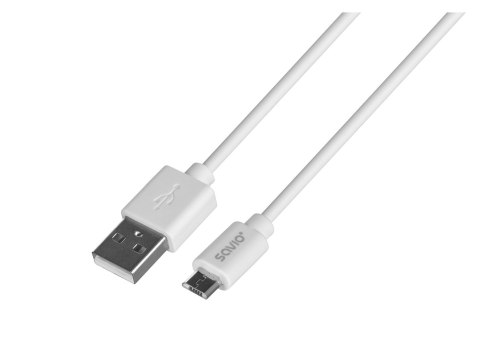 Kabel SAVIO CL-123 (Micro USB - USB 2.0 ; 1m; kolor biały) SAVIO Kabel SAVIO CL-123 (Micro USB - USB 2.0 ; 1m; kolor biały) SAVIO