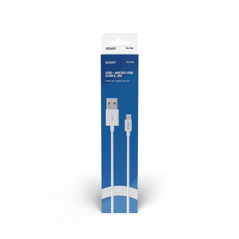 Kabel SAVIO CL-124 (Micro USB - USB 2.0 typu A ; 2m; kolor biały) SAVIO Kabel SAVIO CL-124 (Micro USB - USB 2.0 typu A ; 2m; kolor biały) SAVIO