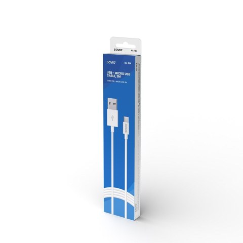 Kabel SAVIO CL-124 (Micro USB - USB 2.0 typu A ; 2m; kolor biały) SAVIO Kabel SAVIO CL-124 (Micro USB - USB 2.0 typu A ; 2m; kolor biały) SAVIO