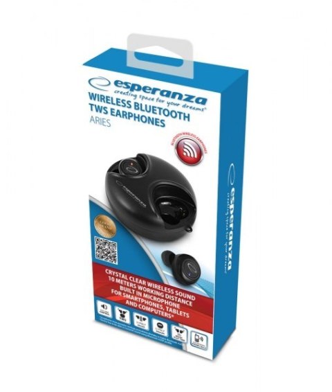 ESPERANZA SŁUCHAWKI DOUSZNE BLUETOOTH TWS ARIES EH228K ESPERANZA SŁUCHAWKI DOUSZNE BLUETOOTH TWS ARIES EH228K