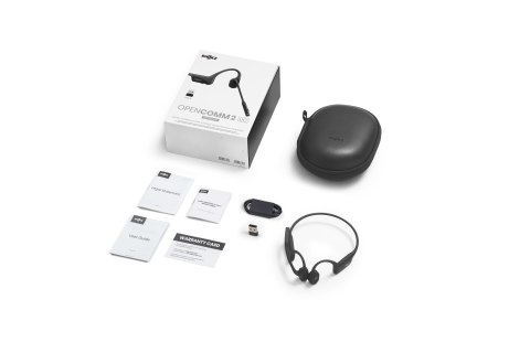 Słuchawki bezprzewodowe kostne Shokz OpenComm2 USB-C + adapter USB-A czarne SHOKZ Słuchawki bezprzewodowe kostne Shokz OpenComm2 USB-C + adapter USB-A czarne SHOKZ