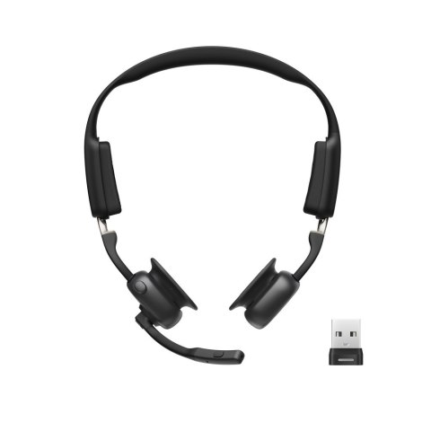 Słuchawki bezprzewodowe kostne Shokz OpenMeet mic-ANC USB-C + adapter USB-A czarne SHOKZ