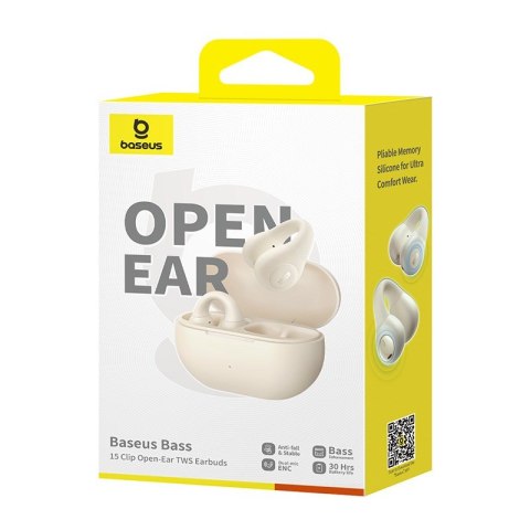 Słuchawki powietrzne Baseus Bass 15 Clip Open-Ear (biały) Baseus Słuchawki powietrzne Baseus Bass 15 Clip Open-Ear (biały) Baseus