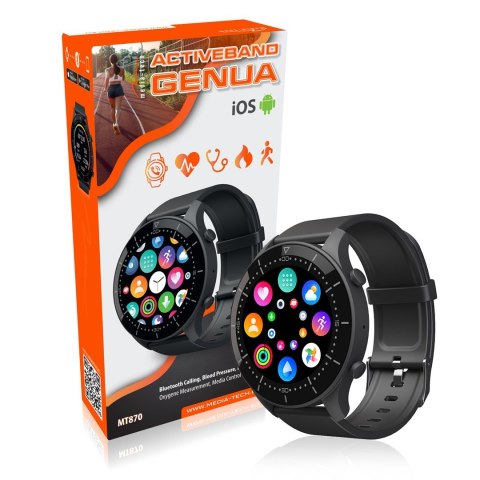 MEDIA-TECH SMARTBAND GENUA, FUNKCJA DZWONIENIA BLUETOOTH, POMAIAR CIŚNIENIA KRWI, PULSU I INNYCH PARAMETRÓW MT870 Media tech MEDIA-TECH SMARTBAND GENUA, FUNKCJA DZWONIENIA BLUETOOTH, POMAIAR CIŚNIENIA KRWI, PULSU I INNYCH PARAMETRÓW MT870 Media tech