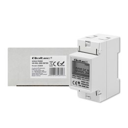 QOLTEC LICZNIK ZUŻYCIA ENERGII JEDNOFAZOWY NA SZYNĘ DIN | 230V | LCD | 2P Qoltec