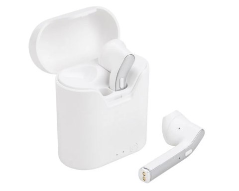 Słuchawki ART AP-TW-B2 (bezprzewodowe, z mikrofonem, TWS (microUSB) białe/srebrne) ART Słuchawki ART AP-TW-B2 (bezprzewodowe, z mikrofonem, TWS (microUSB) białe/srebrne) ART