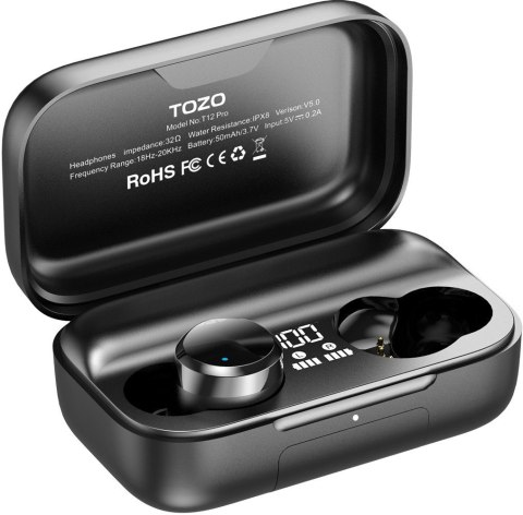 Słuchawki TWS TOZO T12 Pro Black TOZO Słuchawki TWS TOZO T12 Pro Black TOZO