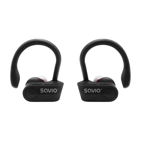 Słuchawki bezprzewodowe SAVIO TWS-03 (bluetooth; bezprzewodowe, Bluetooth; z wbudowanym mikrofonem; kolor czarny SAVIO Słuchawki bezprzewodowe SAVIO TWS-03 (bluetooth; bezprzewodowe, Bluetooth; z wbudowanym mikrofonem; kolor czarny SAVIO