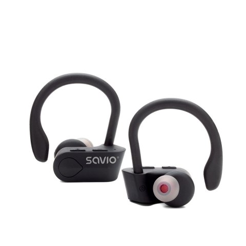 Słuchawki bezprzewodowe SAVIO TWS-03 (bluetooth; bezprzewodowe, Bluetooth; z wbudowanym mikrofonem; kolor czarny SAVIO Słuchawki bezprzewodowe SAVIO TWS-03 (bluetooth; bezprzewodowe, Bluetooth; z wbudowanym mikrofonem; kolor czarny SAVIO