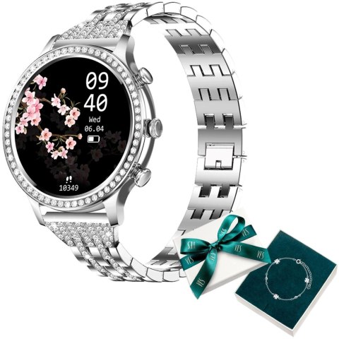 Smartwatch damski Manta Diamond Lusso srebrny + bransoletka YES Manta Multimedia Sp. z o.o. Smartwatch damski Manta Diamond Lusso srebrny + bransoletka YES Manta Multimedia Sp. z o.o.