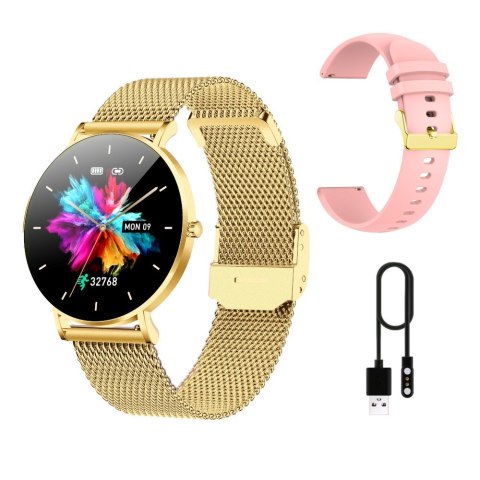 Smartwatch zegarek damski Alexa Lux Gold + różowy pasek Manta Multimedia Sp. z o.o. Smartwatch zegarek damski Alexa Lux Gold + różowy pasek Manta Multimedia Sp. z o.o.