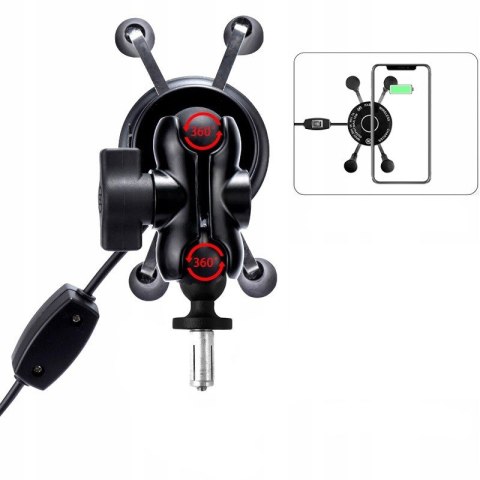 Uchwyt na telefon i ładowarka indukcyjna FreedConn MC7W 10W + USB FreedConn Uchwyt na telefon i ładowarka indukcyjna FreedConn MC7W 10W + USB FreedConn