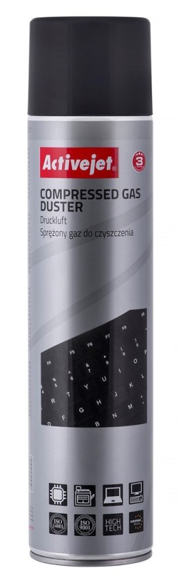 Activejet AOC-201 Sprężone powietrze (600 ml) Powietrze w sprayu do czyszczenia, łatwo czyści trudno dostępne miejsca. Activejet