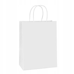 BSTech Torba Papierowa z rączką biała 210x140x270 25 szt 120 gsm BESTPAK