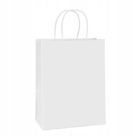 BSTech Torba Papierowa z rączką biała 280x140x280 25 szt 120 gsm BESTPAK
