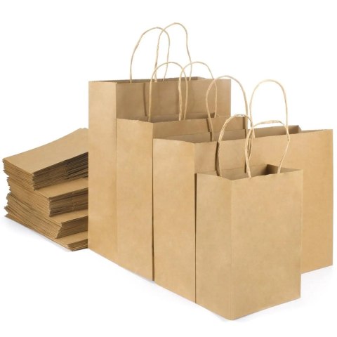 BSTech Torba Papierowa z rączką brązowa 210x140x270 25 szt 120 gsm BESTPAK