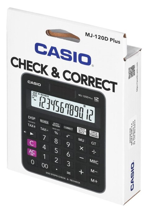 CASIO KALKULATOR BIUROWY MJ-120D PLUS CZARNY, 12 CYFROWY WYŚWIETLACZ Casio CASIO KALKULATOR BIUROWY MJ-120D PLUS CZARNY, 12 CYFROWY WYŚWIETLACZ Casio