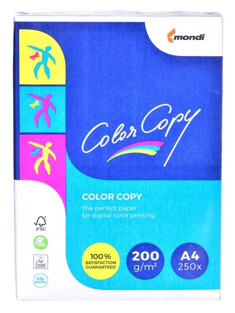 Papier xero ksero biurowy Mondi Color Copy 8687A20 (A4; 200g/m2; 250 szt. arkuszy; papier biały; satynowy) Igepa Papier xero ksero biurowy Mondi Color Copy 8687A20 (A4; 200g/m2; 250 szt. arkuszy; papier biały; satynowy) Igepa