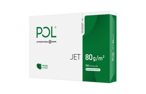 Papier xero ksero biurowy POLJET 9938A80 (A4; 80g/m2; 500 szt. arkuszy; papier biały, matowy) Igepa
