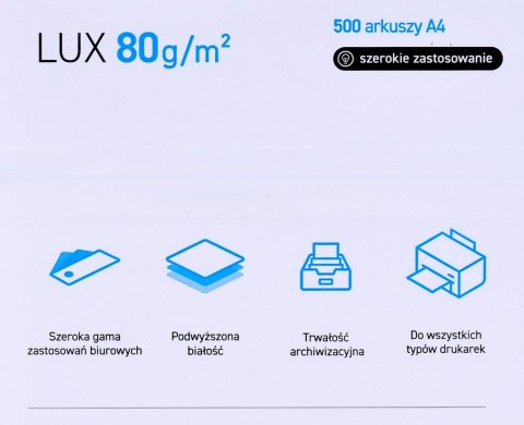 Papier xero ksero biurowy POLLUX (A4; 80g/m2; 500 szt.arkuszy; kolor biały, matowy) Igepa Papier xero ksero biurowy POLLUX (A4; 80g/m2; 500 szt.arkuszy; kolor biały, matowy) Igepa