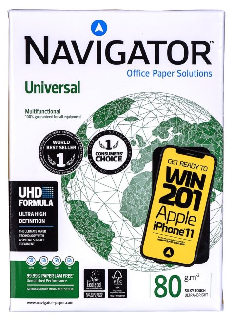 Papier xero ksero biurowy Universal Premium Navigator 8247A80 (A4; 80g/m2; 500 szt.arkuszy; papier biały) Igepa Papier xero ksero biurowy Universal Premium Navigator 8247A80 (A4; 80g/m2; 500 szt.arkuszy; papier biały) Igepa