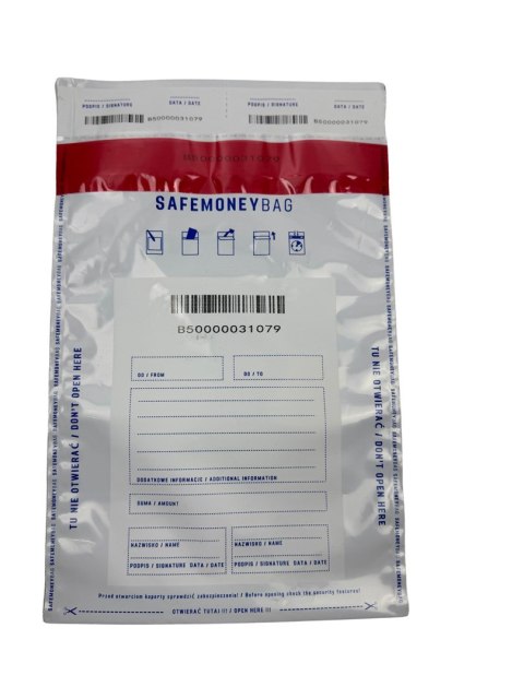 SAFEMONEYBAG Koperty bezpiecznie depozytowe transparent B5 190mmx260mm+35mm 100 szt w opakowaniu BESTPAK SAFEMONEYBAG Koperty bezpiecznie depozytowe transparent B5 190mmx260mm+35mm 100 szt w opakowaniu BESTPAK
