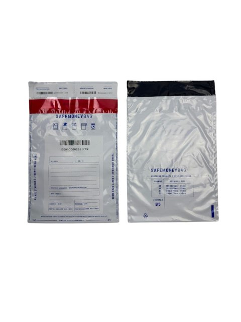 SAFEMONEYBAG Koperty bezpiecznie depozytowe transparent B5 190mmx260mm+35mm 100 szt w opakowaniu BESTPAK SAFEMONEYBAG Koperty bezpiecznie depozytowe transparent B5 190mmx260mm+35mm 100 szt w opakowaniu BESTPAK