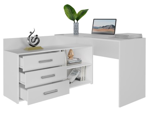 Biurko narożne + komoda DANY 120x50xH76 biały TOP E SHOP Biurko narożne + komoda DANY 120x50xH76 biały TOP E SHOP