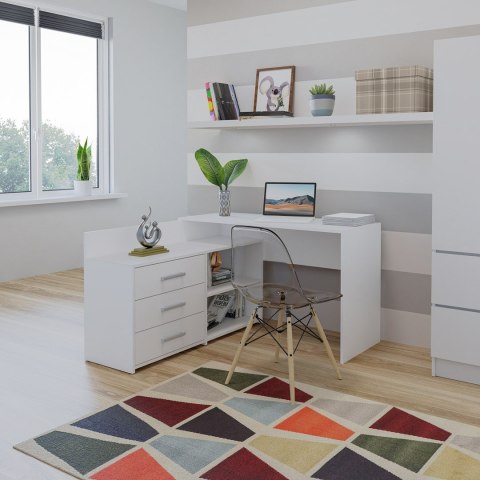 Biurko narożne + komoda DANY 120x50xH76 biały TOP E SHOP Biurko narożne + komoda DANY 120x50xH76 biały TOP E SHOP