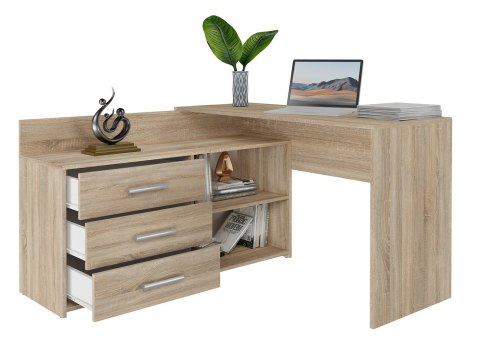 Biurko narożne + komoda DANY 120x50xH76 sonoma TOP E SHOP Biurko narożne + komoda DANY 120x50xH76 sonoma TOP E SHOP