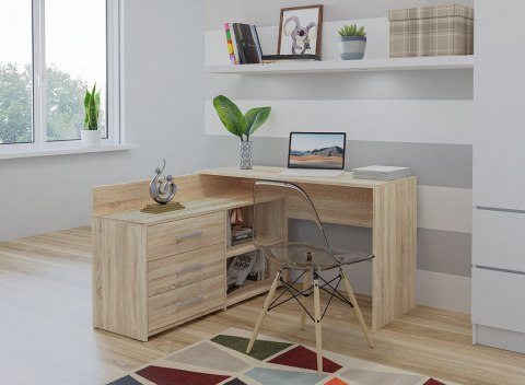 Biurko narożne + komoda DANY 120x50xH76 sonoma TOP E SHOP Biurko narożne + komoda DANY 120x50xH76 sonoma TOP E SHOP