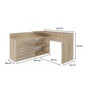 Biurko narożne + komoda DANY 120x50xH76 sonoma TOP E SHOP