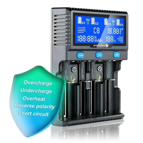 EVERACTIVE ŁADOWARKA DO AKUMULATORÓW CYLINDRYCZNYCH LI-ION ORAZ NI-MH UC4200 EverActive EVERACTIVE ŁADOWARKA DO AKUMULATORÓW CYLINDRYCZNYCH LI-ION ORAZ NI-MH UC4200 EverActive