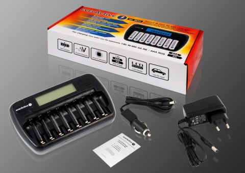 EVERACTIVE ŁADOWARKA PROCESOROWA AAA/AA, 8 W PEŁNI NIEZALEŻNYCH KANAŁÓW, ŁADOWANIE, ODŚWIEŻANIE, ADAPTER 12V W ZEST. NC-800 EverActive EVERACTIVE ŁADOWARKA PROCESOROWA AAA/AA, 8 W PEŁNI NIEZALEŻNYCH KANAŁÓW, ŁADOWANIE, ODŚWIEŻANIE, ADAPTER 12V W ZEST. NC-800 EverActive