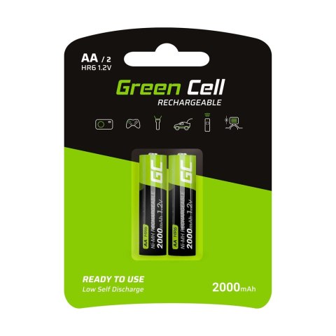 GREEN CELL AKUMULATORKI PALUSZKI 2X AA R6 2000MAH Green Cell GREEN CELL AKUMULATORKI PALUSZKI 2X AA R6 2000MAH Green Cell