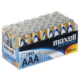 MAXELL Bateria alkaliczna ALKALINE LR03 AAA FOLIA karton zestaw 32 sztuki (8 zgrzewek po 4 sztuki) Maxell