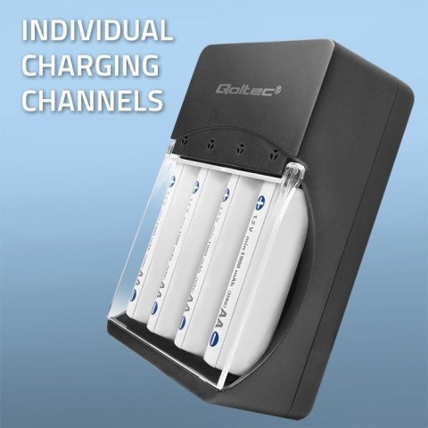 QOLTEC ŁADOWARKA DO AKUMULATORKÓW NI-MH TYPU R03/AAA R06/AA | 300MA Qoltec QOLTEC ŁADOWARKA DO AKUMULATORKÓW NI-MH TYPU R03/AAA R06/AA | 300MA Qoltec