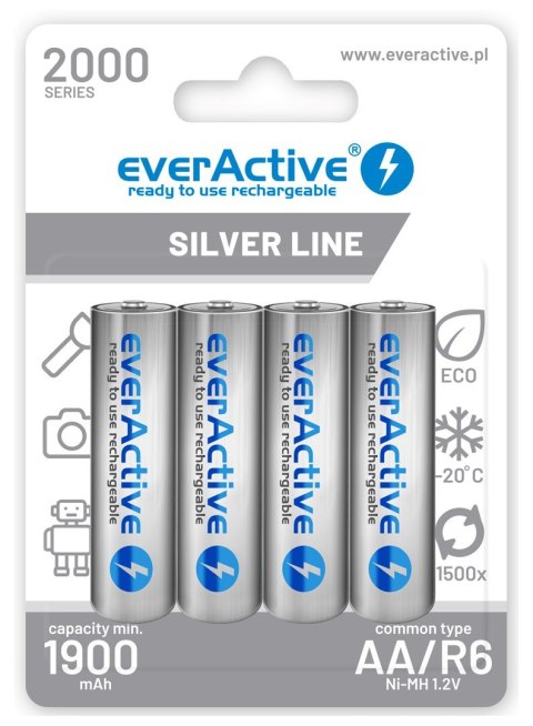 Zestaw akumulatorków everActive EVHRL6-2000 (2000mAh ; Ni-MH) EverActive Zestaw akumulatorków everActive EVHRL6-2000 (2000mAh ; Ni-MH) EverActive