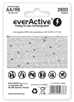 Zestaw akumulatorków everActive Professional line EVHRL6-2600 (2600mAh ; Ni-MH) EverActive
