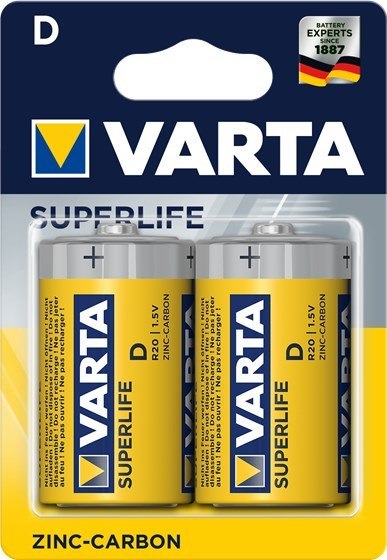 Zestaw baterii cynkowo-węglowe VARTA Superlife R20 D (Zn-C; x 2) VARTA Zestaw baterii cynkowo-węglowe VARTA Superlife R20 D (Zn-C; x 2) VARTA