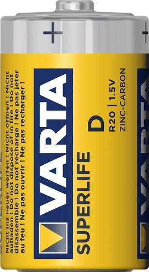 Zestaw baterii cynkowo-węglowe VARTA Superlife R20 D (Zn-C; x 2) VARTA Zestaw baterii cynkowo-węglowe VARTA Superlife R20 D (Zn-C; x 2) VARTA