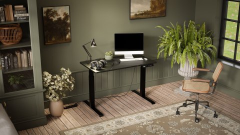 Biurko z el. reg. wys. MOON 121x67 czarny/san sebas Cama MEBLE Biurko z el. reg. wys. MOON 121x67 czarny/san sebas Cama MEBLE