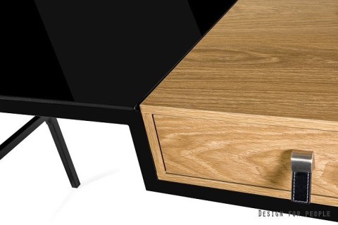 Biurko z szufladą 120x60 LESTE czarny/dąb UNIQUE Biurko z szufladą 120x60 LESTE czarny/dąb UNIQUE