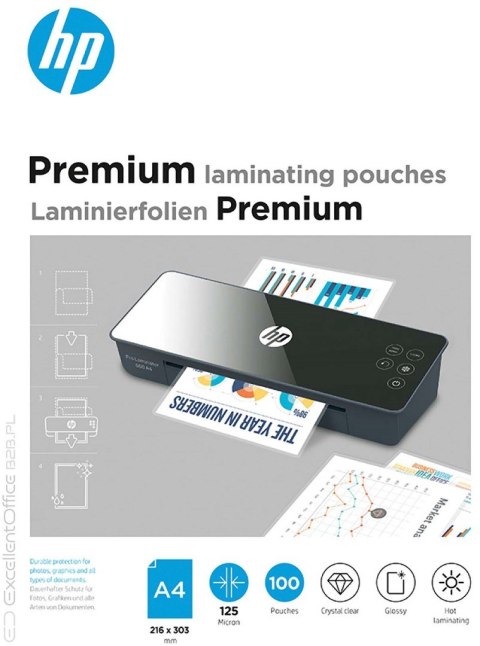 HP Folia laminacyjna PREMIUM A4 125 mic, 100 szt. Hewlett-Packard HP Folia laminacyjna PREMIUM A4 125 mic, 100 szt. Hewlett-Packard