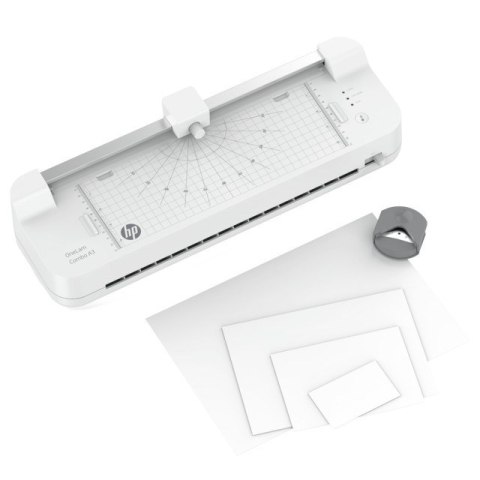 HP Laminator ONELAM COMBO A3, na zimno/gorąco, zintegrowany trymer, zaokrąglacz rogów, prędkość 40cm/min + 15 folii: 3xA4, 4xA5, Hewlett-Packard HP Laminator ONELAM COMBO A3, na zimno/gorąco, zintegrowany trymer, zaokrąglacz rogów, prędkość 40cm/min + 15 folii: 3xA4, 4xA5, Hewlett-Packard