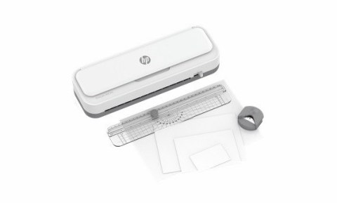 HP ONELAM Laminator 400 A4, na zimno/ciepło, zintegrowany trymer, zaokrąglacz rogów, prędkość 40cm/min + 15 folii: 3xA4, 4xA5, 4 Hewlett-Packard HP ONELAM Laminator 400 A4, na zimno/ciepło, zintegrowany trymer, zaokrąglacz rogów, prędkość 40cm/min + 15 folii: 3xA4, 4xA5, 4 Hewlett-Packard